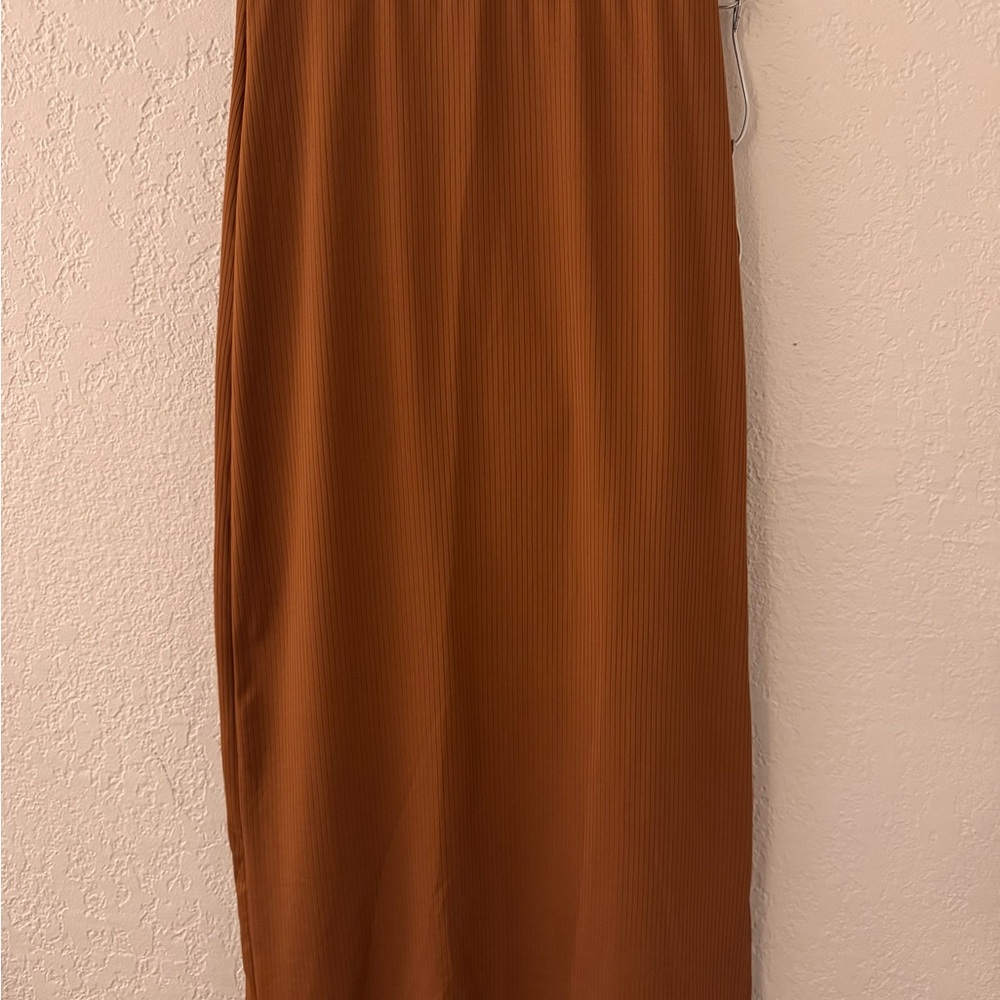 SHEIN Burnt Orange Pleated Skirt